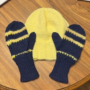 Handmade mittens and hat